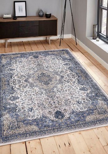 TEPPI WOOSONIL066 gulvtppe m. mnster, rektangulr - multifarvet bomuld (120x180)