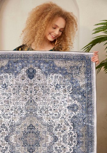 TEPPI WOOSONIL066 gulvtppe m. mnster, rektangulr - multifarvet bomuld (120x180)