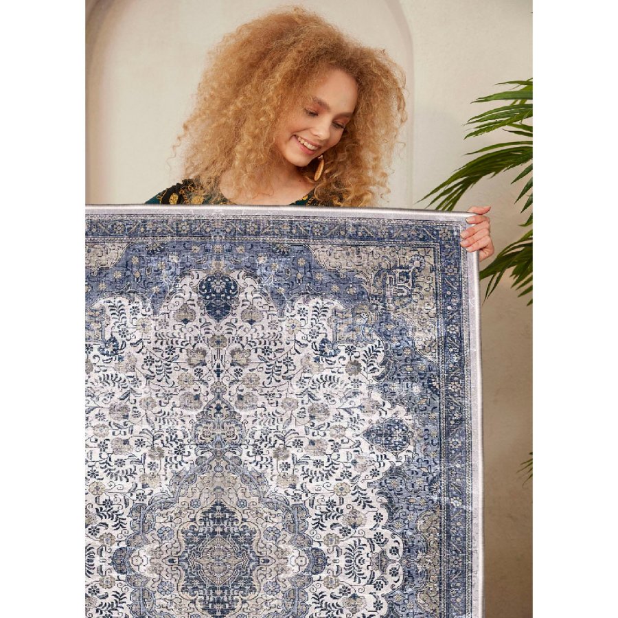 TEPPI WOOSONIL066 gulvtppe m. mnster, rektangulr - multifarvet bomuld (160x230)