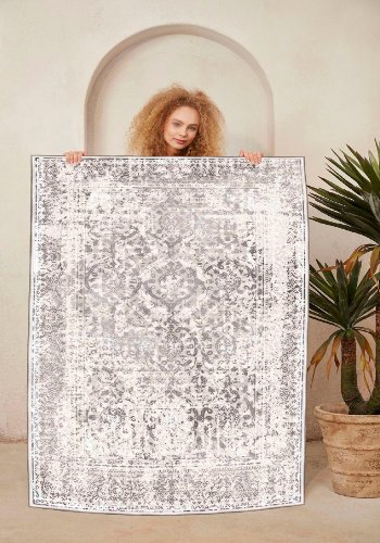 TEPPI WOOSONIL082 gulvtppe m. mnster, rektangulr - multifarvet bomuld (120x180)