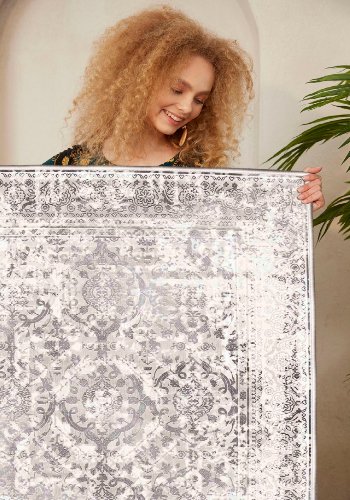 TEPPI WOOSONIL082 gulvtppe m. mnster, rektangulr - multifarvet bomuld (160x230)