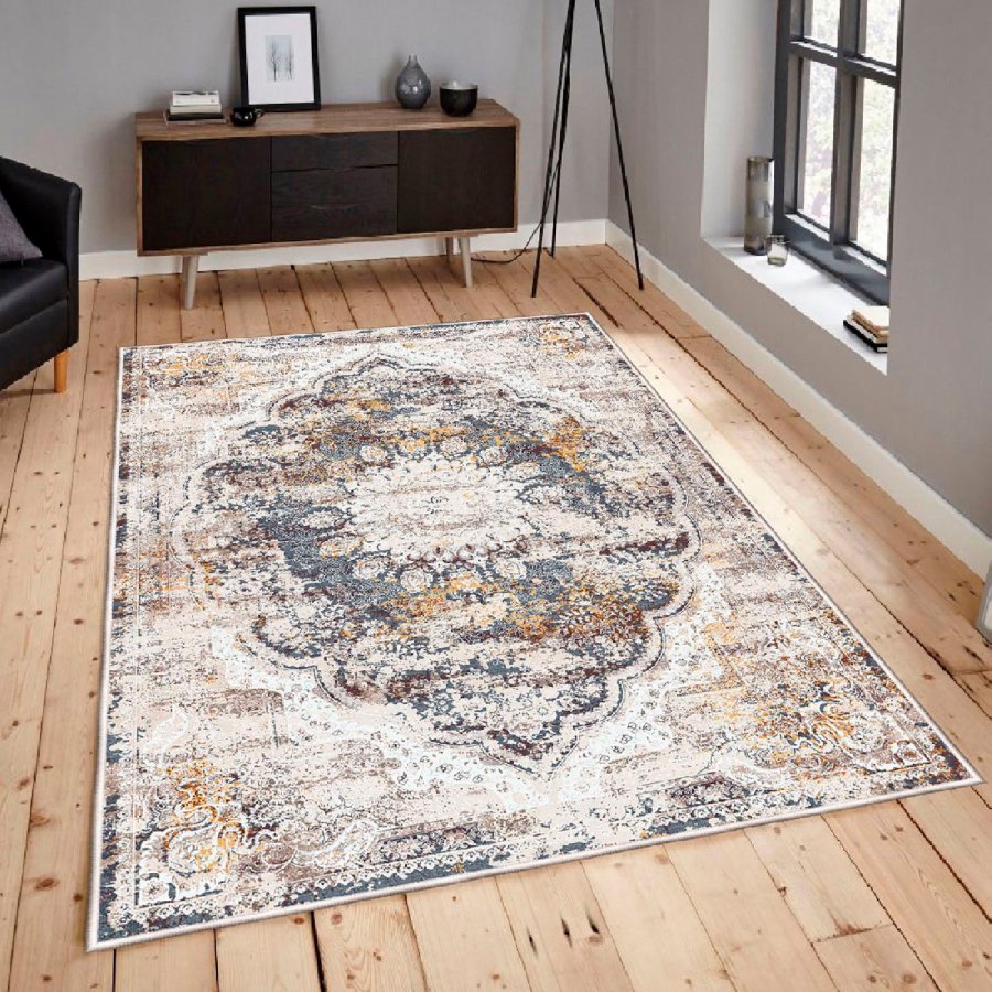 TEPPI WOOSONIL083 gulvtppe m. mnster, rektangulr - multifarvet bomuld (80x150)