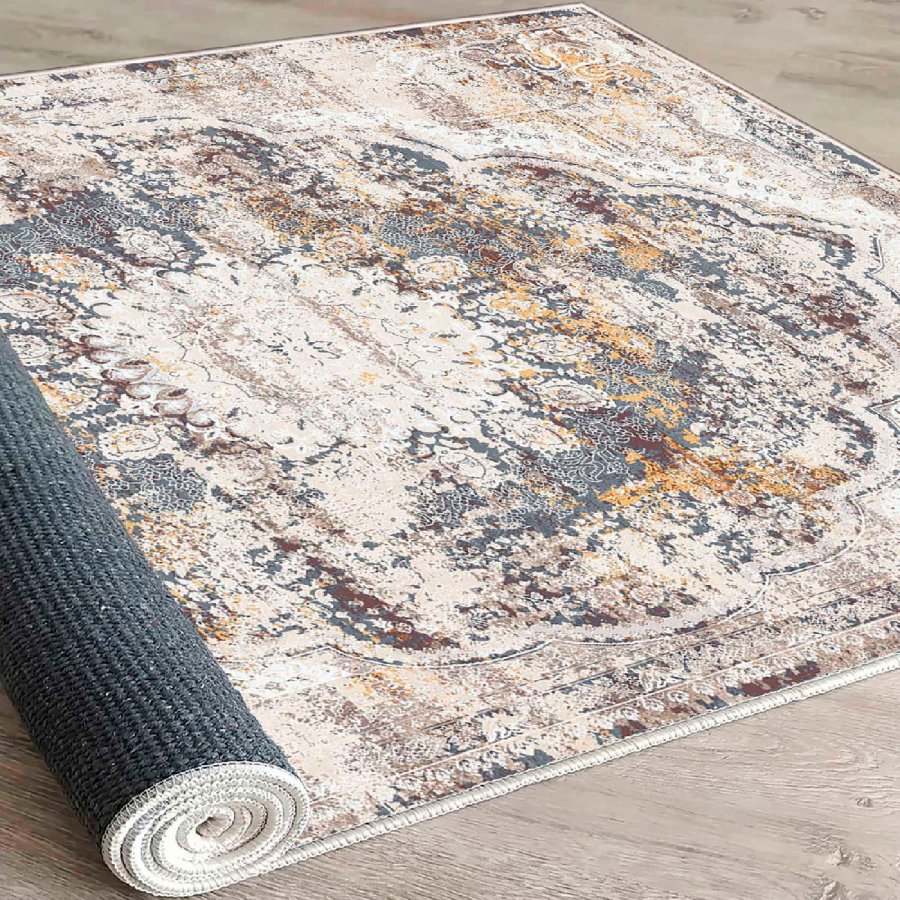 TEPPI WOOSONIL083 gulvtppe m. mnster, rektangulr - multifarvet bomuld (80x150)