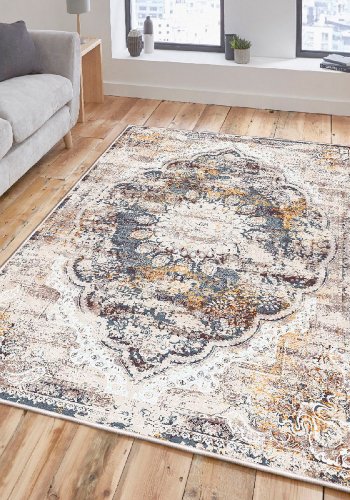 TEPPI WOOSONIL083 gulvtppe m. mnster, rektangulr - multifarvet bomuld (160x230)