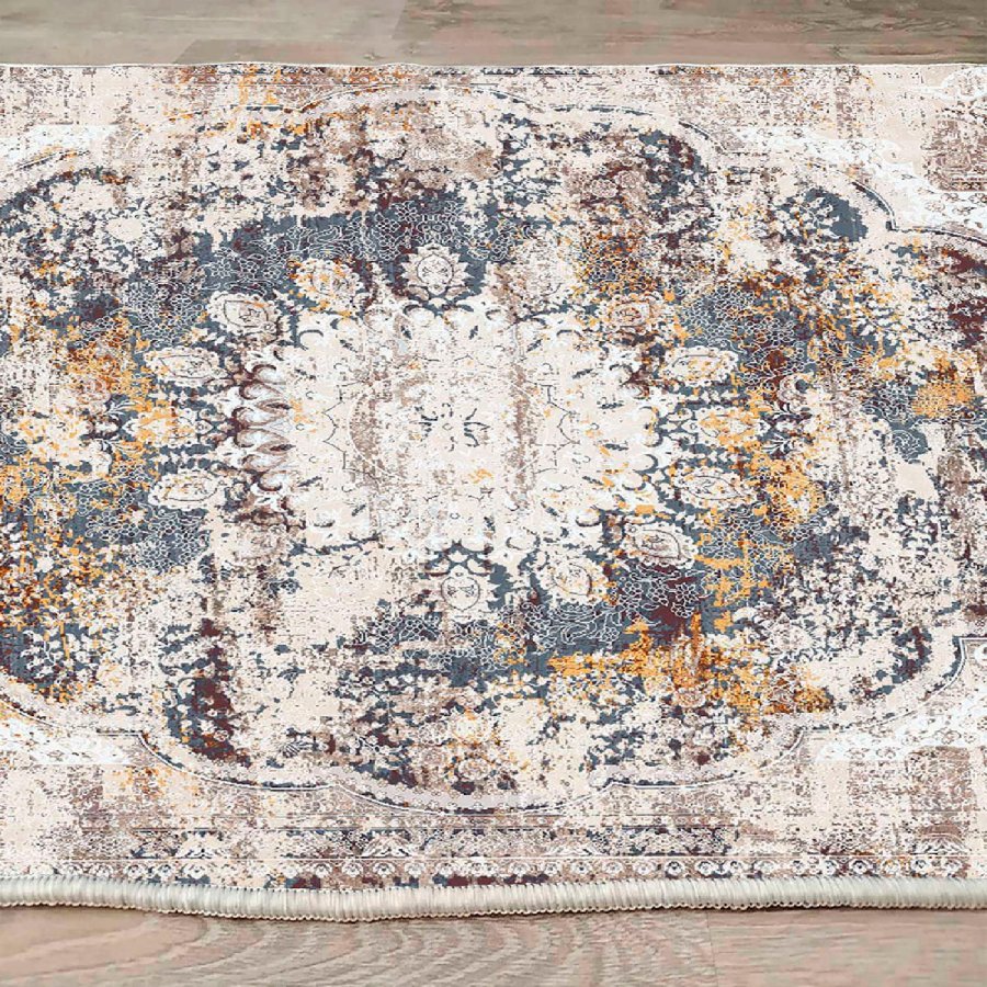 TEPPI WOOSONIL083 gulvtppe m. mnster, rektangulr - multifarvet bomuld (160x230)