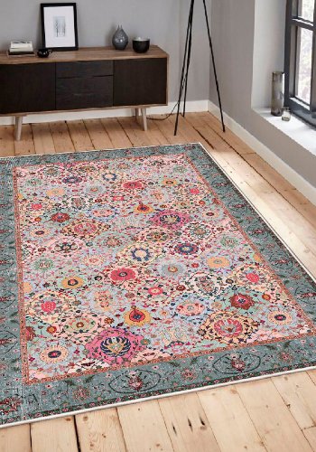 TEPPI WOOSONIL091 gulvtppe m. mnster, rektangulr - multifarvet bomuld (80x150)