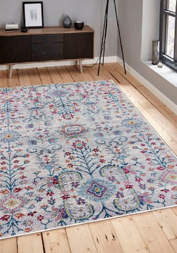 TEPPI WOOSONIL106 gulvtppe m. mnster, rektangulr - multifarvet bomuld (160x230)