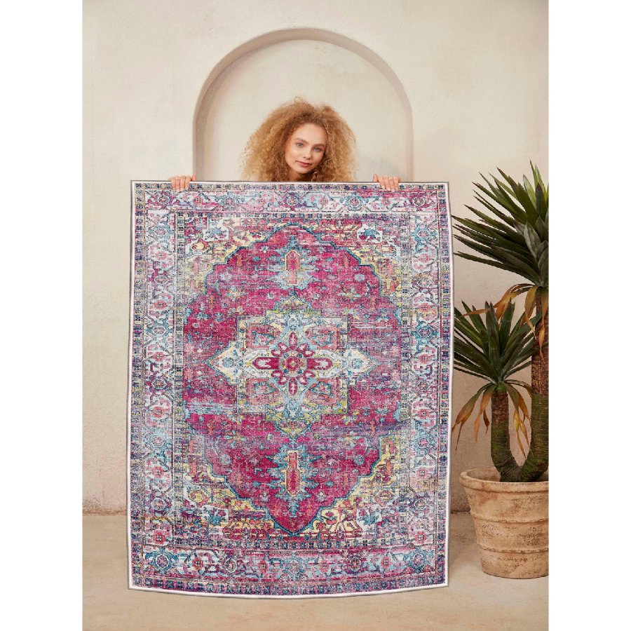 TEPPI WOOSONIL114 gulvtppe m. mnster, rektangulr - multifarvet bomuld (80x150)