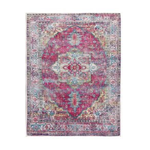 TEPPI WOOSONIL114 gulvtppe m. mnster, rektangulr - multifarvet bomuld (160x230)