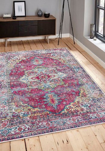 TEPPI WOOSONIL114 gulvtppe m. mnster, rektangulr - multifarvet bomuld (160x230)