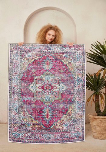 TEPPI WOOSONIL114 gulvtppe m. mnster, rektangulr - multifarvet bomuld (160x230)