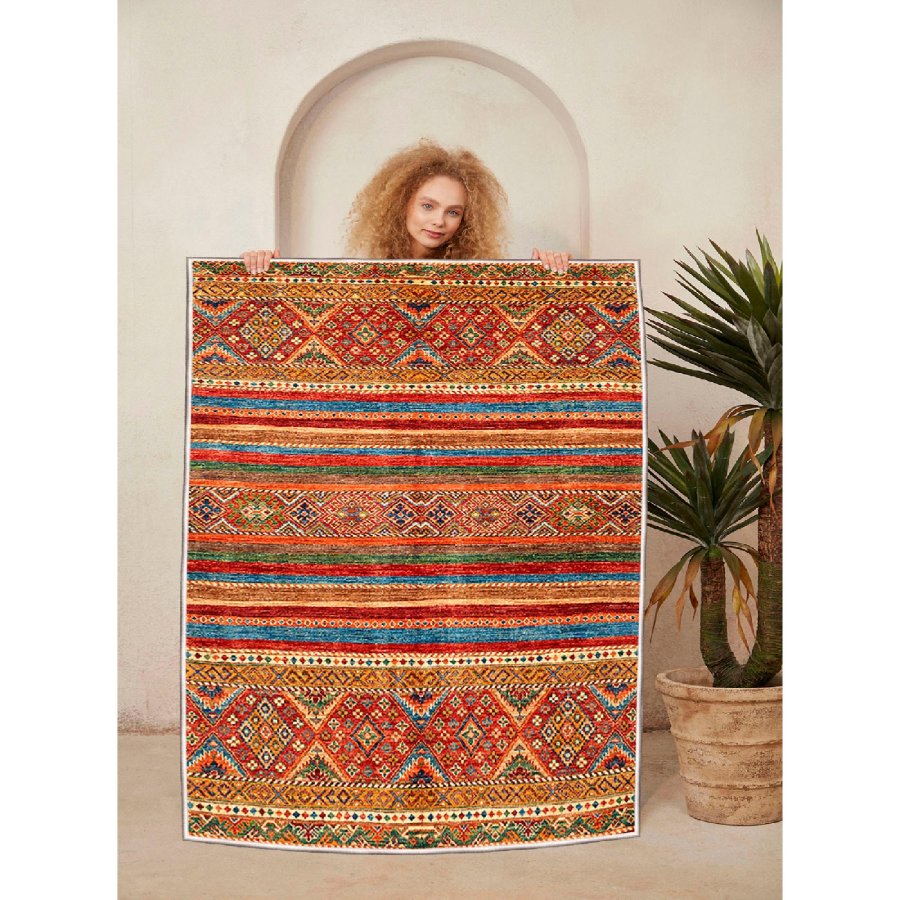 TEPPI WOOSONIL136 gulvtppe m. mnster, rektangulr - multifarvet bomuld (50x80)