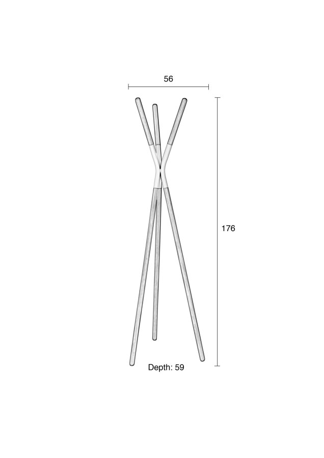 ZUIVER Pinnacle stumtjener - hvid og natur grantr