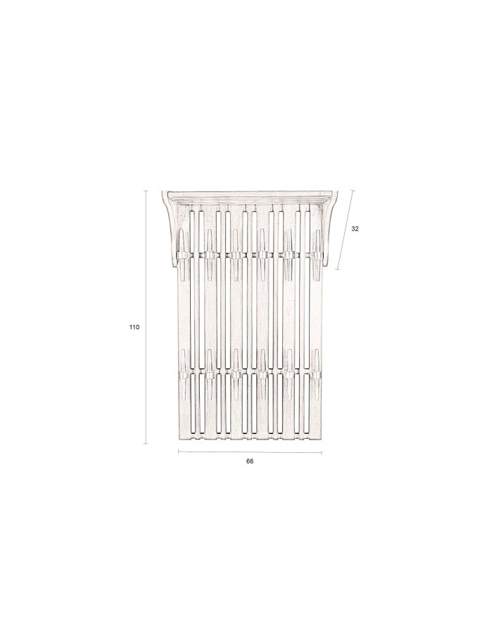 DUTCHBONE Jakub hattehylde, m. knager - valnddefarvet mangotr