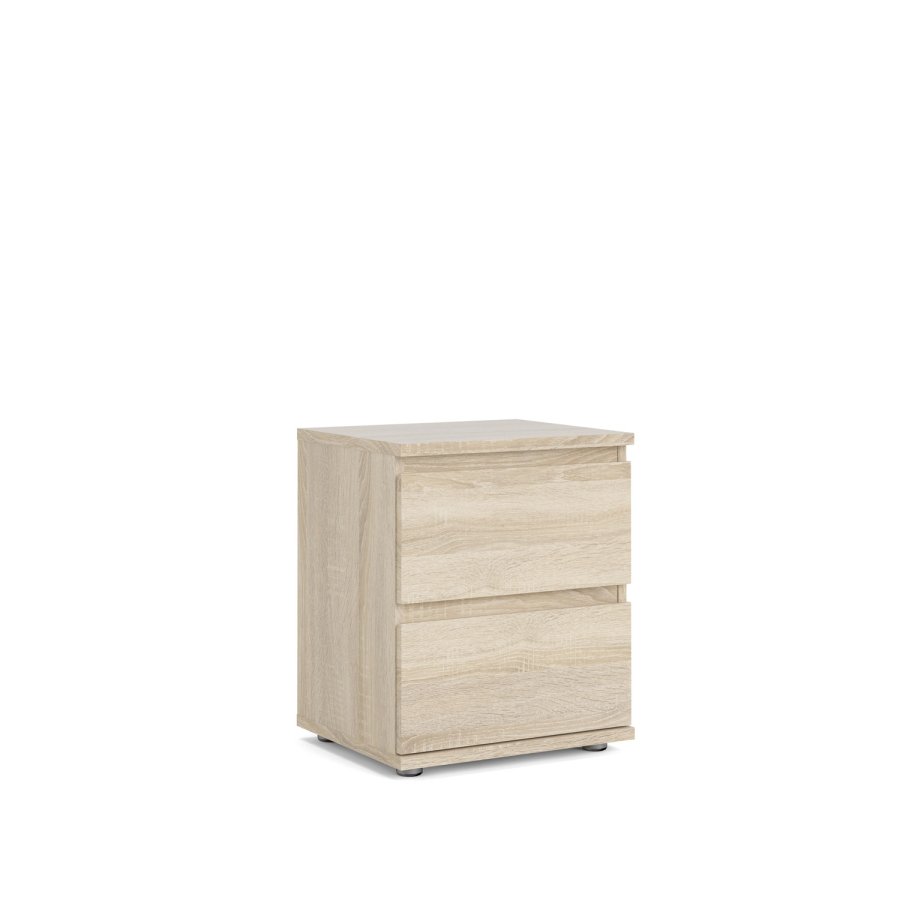 TVILUM Nova Natbord - Naturfarvet komposittr, Eg struktur, 2 skuffer, Kvadratisk, (48x34)