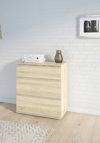 TVILUM Nova Kommode - Naturfarvet komposittr, Eg struktur, (84x40)