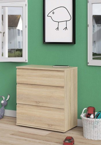 TVILUM Nova Kommode - Naturfarvet komposittr, Eg struktur, (84x40)