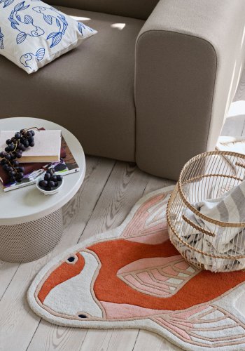 BROSTE COPENHAGEN Tulina sidebord, rund - off white emalje og jern (50)