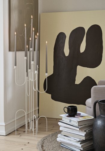 BROSTE COPENHAGEN Farri lysestage - varm lysegr jern