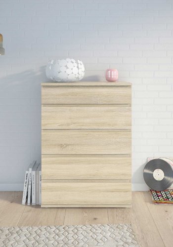 TVILUM Nova Kommode - Naturfarvet komposittr, Eg struktur, (107x40)