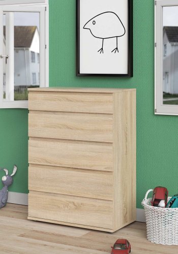 TVILUM Nova Kommode - Naturfarvet komposittr, Eg struktur, (107x40)