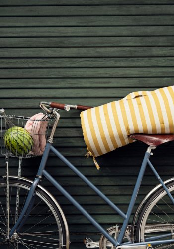 BROSTE COPENHAGEN Franca strandtppe, rektangulr - jelly grn bomuld (70x200)