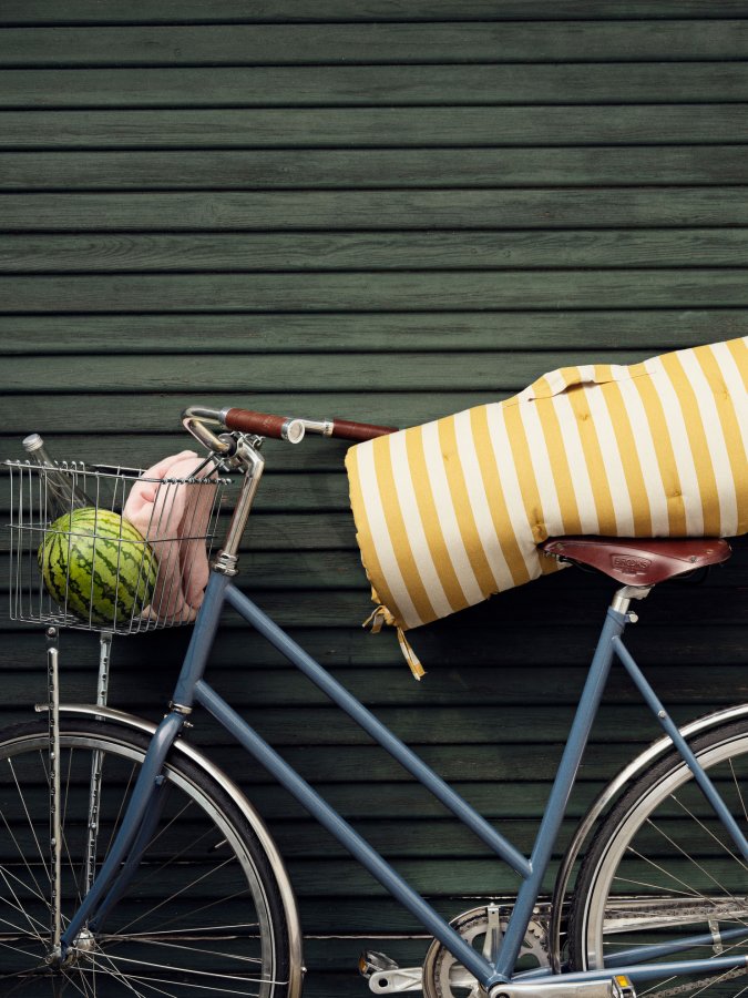 BROSTE COPENHAGEN Franca strandtppe, rektangulr - jelly grn bomuld (70x200)