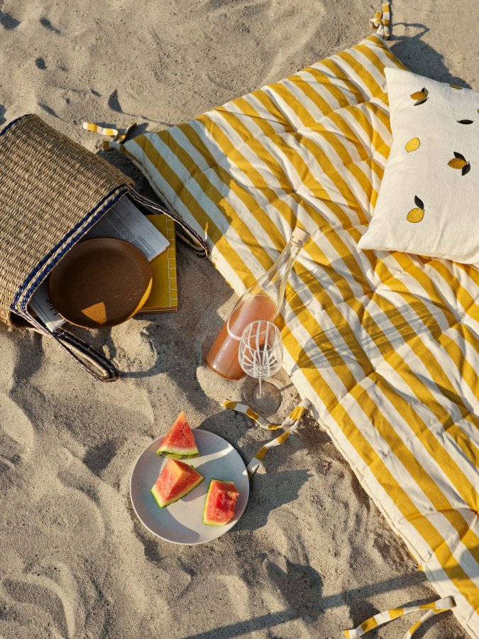 BROSTE COPENHAGEN Franca strandtppe, rektangulr - harvest guld bomuld (70x200)