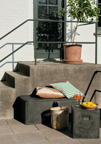 BROSTE COPENHAGEN Franca udendrs pudebetrk, kvadratisk - harvest gold bomuld (50x50)