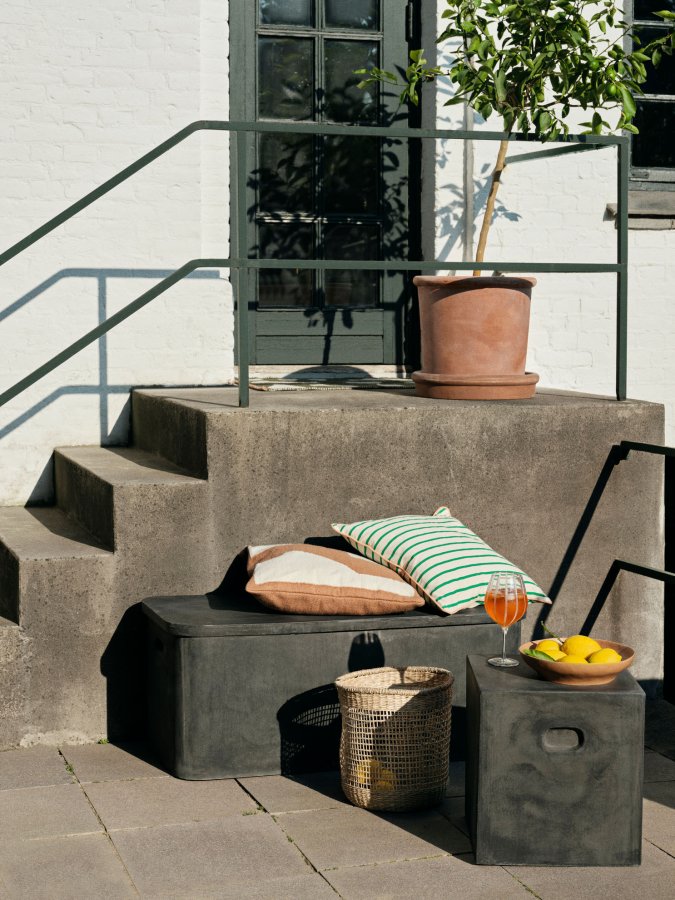 BROSTE COPENHAGEN Franca udendrs pudebetrk, kvadratisk - harvest gold bomuld (50x50)