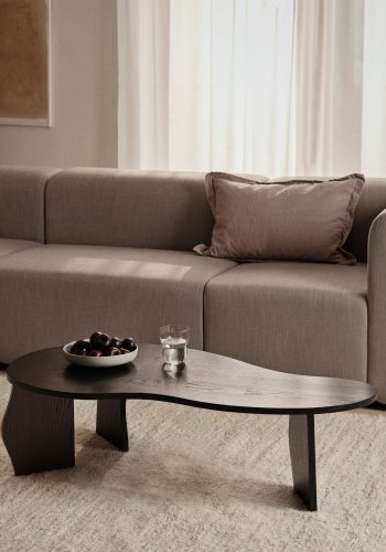 BROSTE COPENHAGEN Linn pudebetrk, rektangulr - dove gr bomuld/hr (40x60)