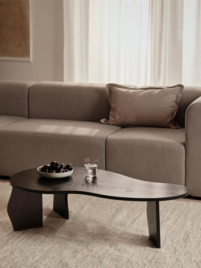 BROSTE COPENHAGEN Linn pudebetrk, rektangulr - dove gr bomuld/hr (40x60)