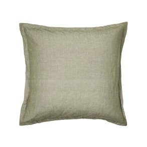 BROSTE COPENHAGEN Linn pudebetrk, kvadratisk - grape leaf grn bomuld/hr (60x60)