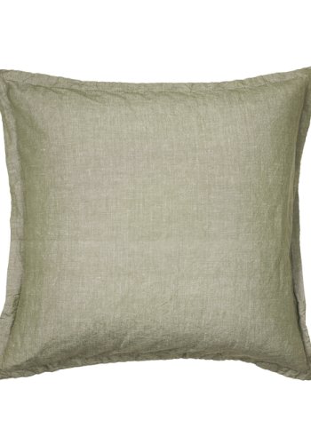 BROSTE COPENHAGEN Linn pudebetrk, kvadratisk - grape leaf grn bomuld/hr (60x60)