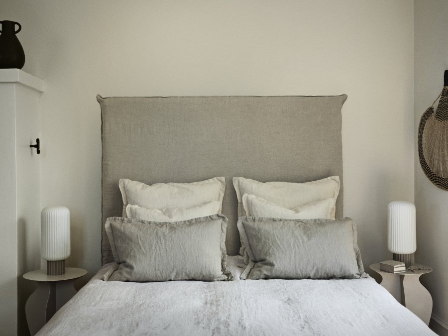 BROSTE COPENHAGEN Linn pudebetrk, rektangulr - castle beige bomuld/hr (40x60)