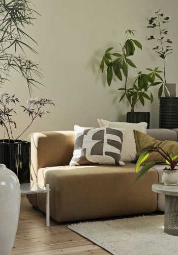 BROSTE COPENHAGEN Linn pudebetrk, rektangulr - dull gold bomuld/hr (40x60)