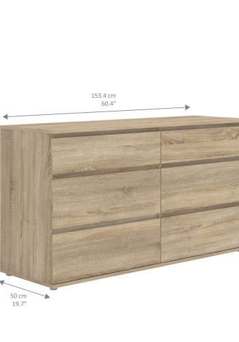 TVILUM Nova  Kommode - Naturfarvet Komposittr, Eg struktur, (84x50) 