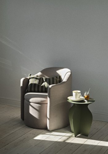 BROSTE COPENHAGEN Urna sidebord, rund - grape leaf grn jern (35)