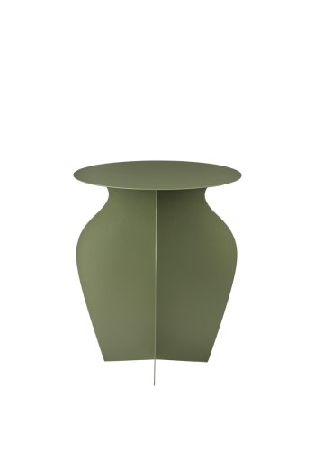 BROSTE COPENHAGEN Urna sidebord, rund - grape leaf grn jern (35)