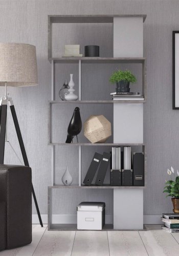 TVILUM Maze bogreol - gr/hvid folie og plast