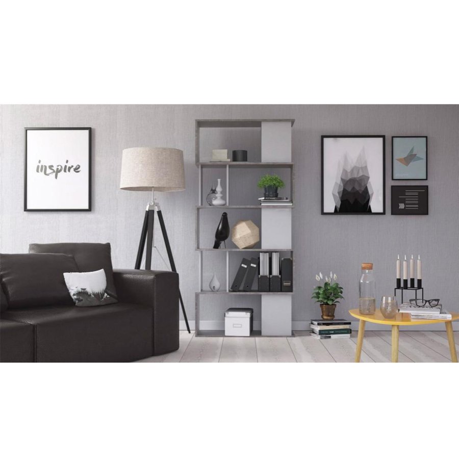 TVILUM Maze bogreol - gr/hvid folie og plast