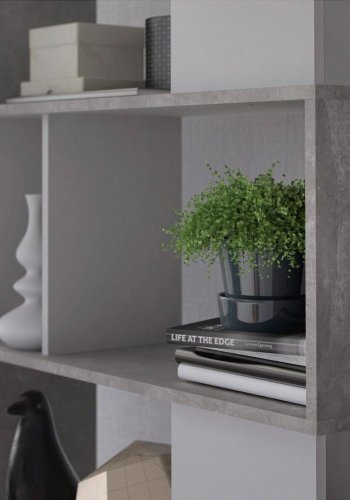 TVILUM Maze bogreol - gr/hvid folie og plast