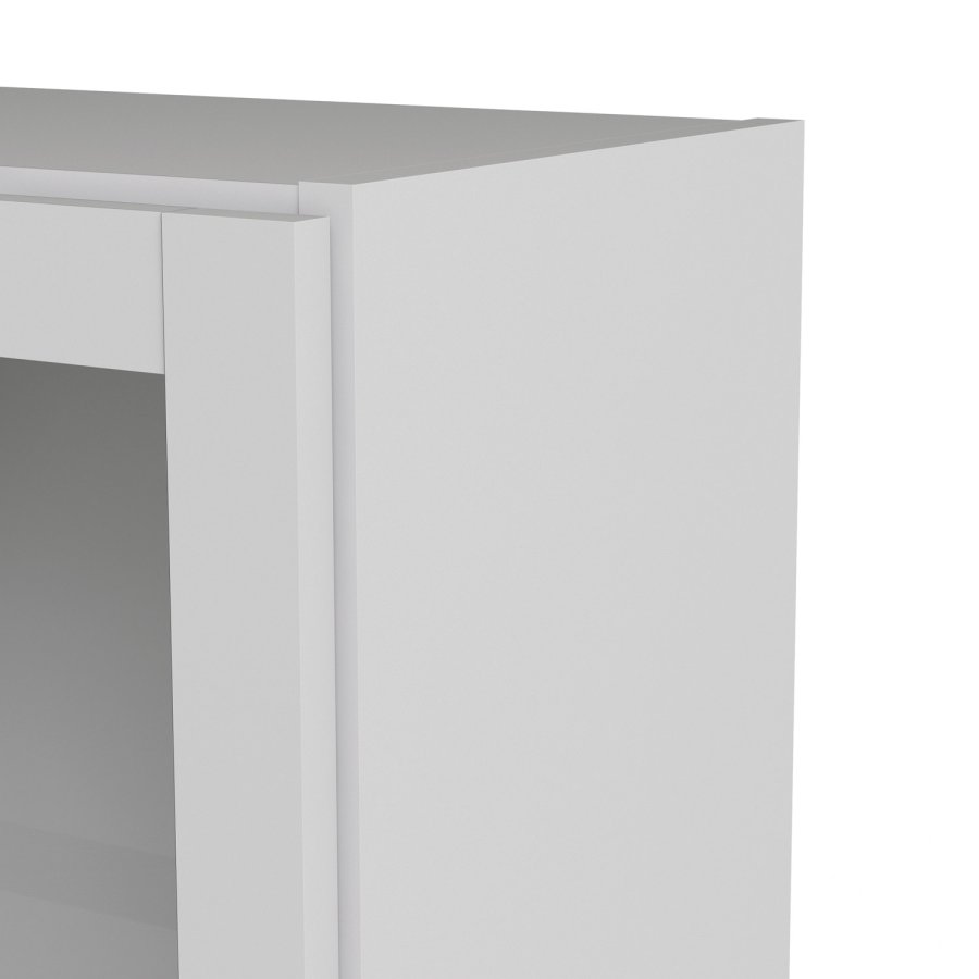 TVILUM Basic reol - klar glas og hvid, m. 1 lge