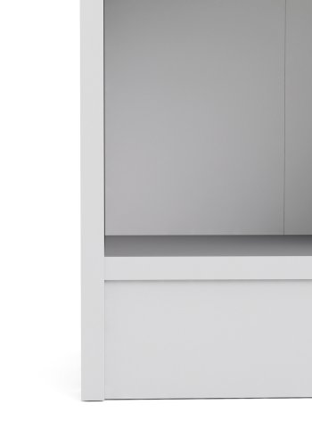 TVILUM Basic reol - klar glas og hvid, m. 1 lge