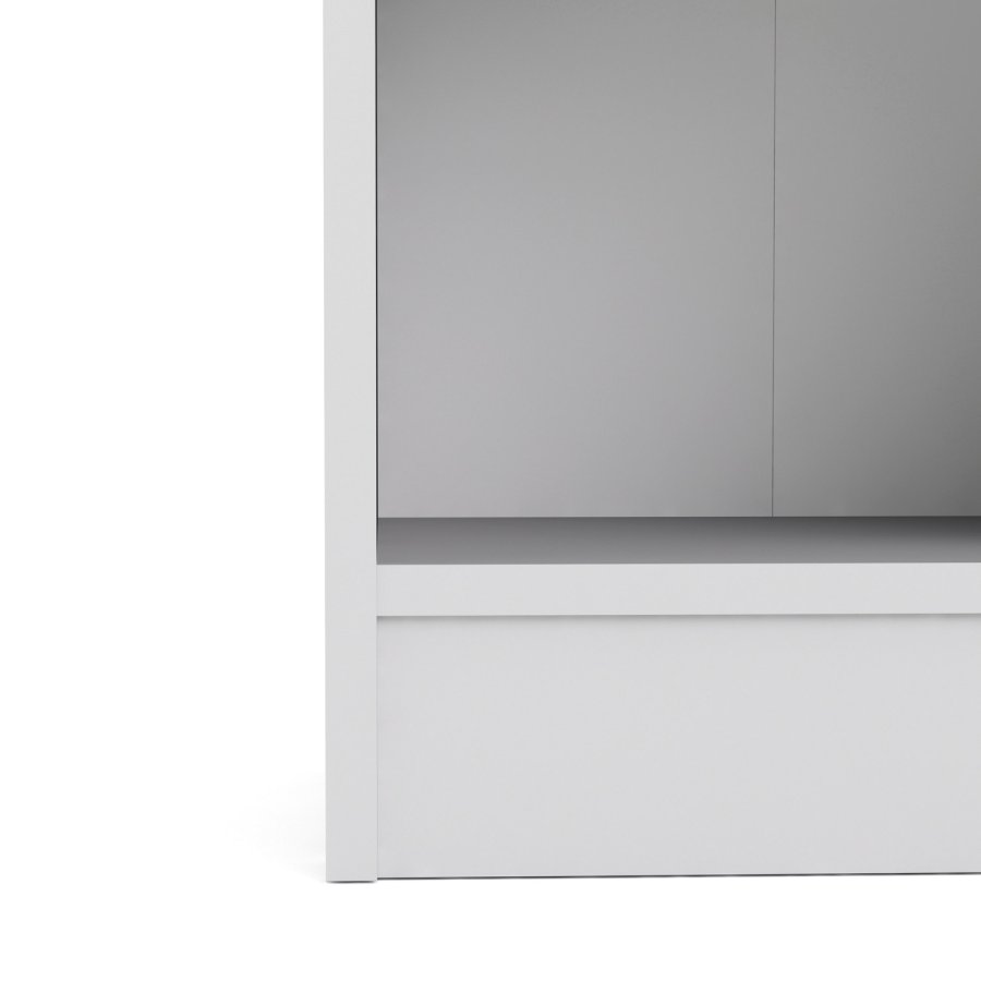 TVILUM Basic reol - klar glas og hvid, m. 1 lge