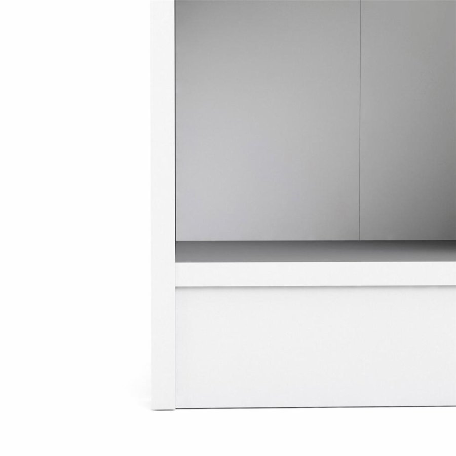 TVILUM Basic reol, m. 1 glaslge - hvid og egetrsfarvet folie