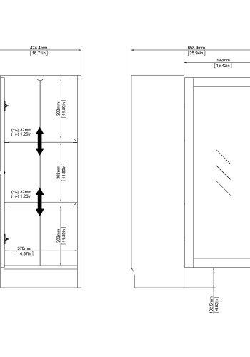 TVILUM Basic reol - hvid/egetrsstruktur, m. 1 lge og 2 hylder