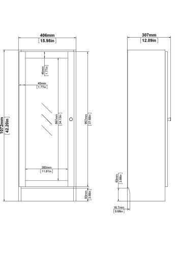TVILUM Basic reol - klar glas/hvid, m. 1 lge og 2 hylder 
