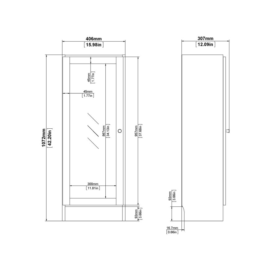 TVILUM Basic reol - klar/natur glas/egetrsstruktur, m. 1 lge og 2 hylder