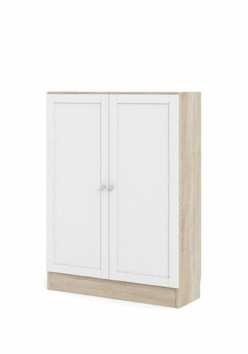 TVILUM Basic bogkasse, m. 2 lger - hvid og egetrsfarvet folie